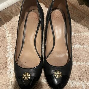 Tory Burch black wedges size 9